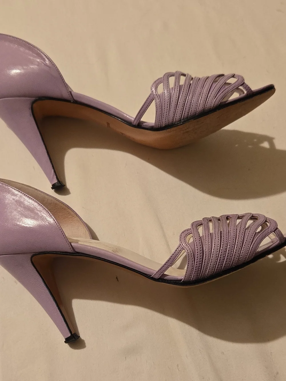 Gardalini Lavender Open-Toe Heels for Women